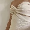 Knit Twisted Tube Midi Dress