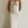 Knit Twisted Tube Midi Dress