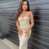 Knit Twisted Tube Midi Dress
