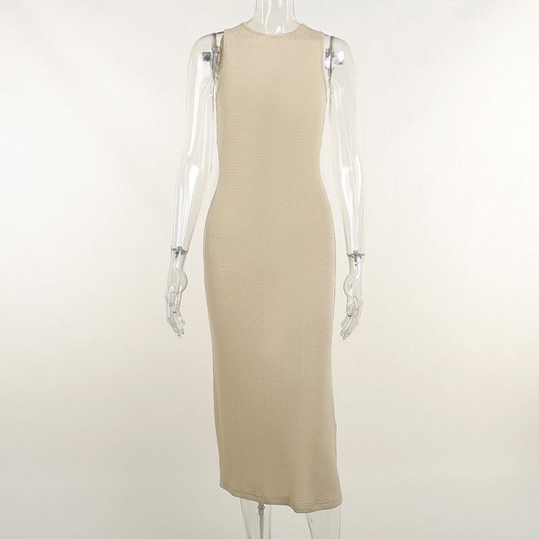 Knitted Back Hollow Out Midi Dress