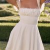 Lace Cap Sleeves Empire Waist Mini Dress
