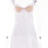 Lace Cupped Satin Mini Dress