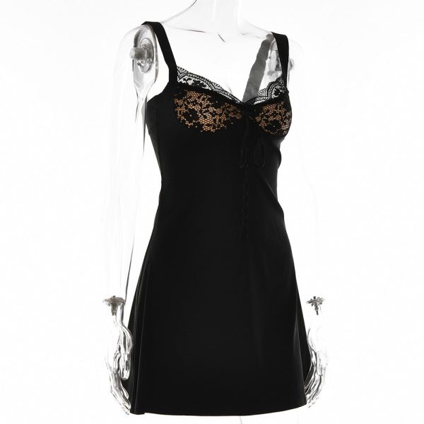 Lace Cupped Satin Mini Dress