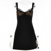 Lace Cupped Satin Mini Dress