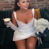 Lace Cupped Satin Mini Dress