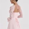 Lace Sheer Long Sleeve Mini Dresses