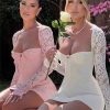Lace Sheer Long Sleeve Mini Dresses