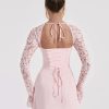 Lace Sheer Long Sleeve Mini Dresses