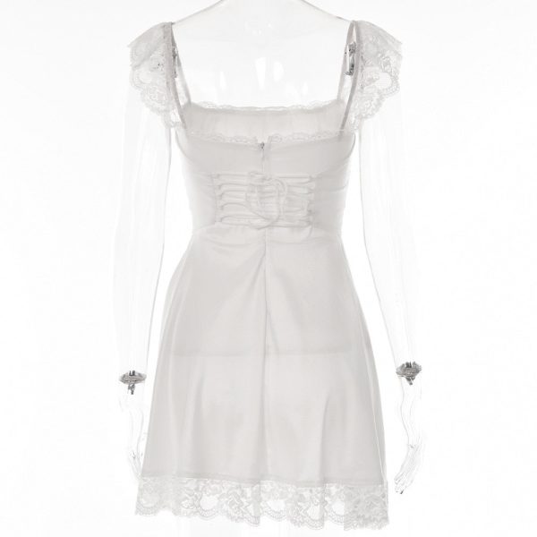 Lace Strap Sleeveless Loose Mini Dresses