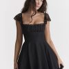 Lace Strap Sleeveless Loose Mini Dresses