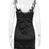 Lace Trim Satin Slip Mini Dress With Corset