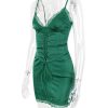Lace Trim Satin Slip Mini Dress With Corset