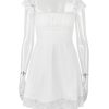 Lace Trim Square Neck Frill Mini Dress