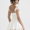 Lace Trim Square Neck Frill Mini Dress