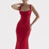 Lace Up Corset Sleeveless Midi Dresses