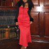 Lace Up Corset Sleeveless Midi Dresses