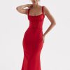 Lace Up Corset Sleeveless Midi Dresses