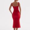 Lace Up Corset Sleeveless Midi Dresses