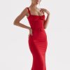 Lace Up Corset Sleeveless Midi Dresses