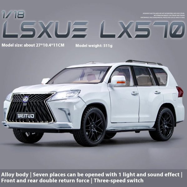 Large 1:18 Lexus LX570 Off-road SUV Metal Alloy Diecast Car