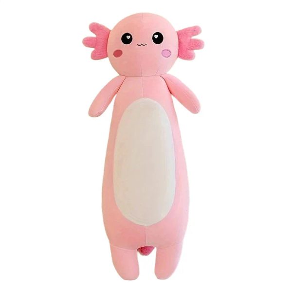 Large Pink Axolotl Plush Toy Soft Stuffed Salamander Pillow for Kids