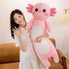 Large Pink Axolotl Plush Toy Soft Stuffed Salamander Pillow for Kids