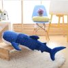 Large Soft Shark Plush Toy - Adorable Blue Whale Pillow for Kids