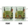 Lawn Care Worker Mug With Lawn Mower, Tools, and Sunglasses - Personalized Custom Coffee Mug - FAM324_MG