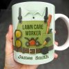Lawn Care Worker Mug With Lawn Mower, Tools, and Sunglasses - Personalized Custom Coffee Mug - FAM324_MG