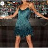 Layered Sequin Fringe Mini Dress