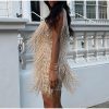 Layered Sequin Fringe Mini Dress