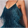 Layered Sequin Fringe Mini Dress