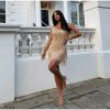 Layered Sequin Fringe Mini Dress