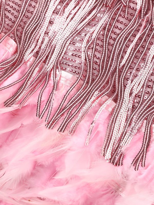 Layered Sequin Fringe Mini Dress