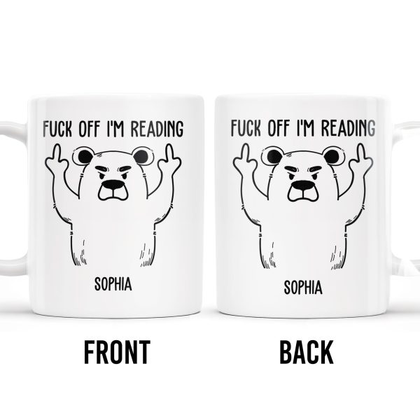 Leave Me Alone I'm Reading Angry Bear Design - Personalized Custom Coffee Mug - COL086_MG