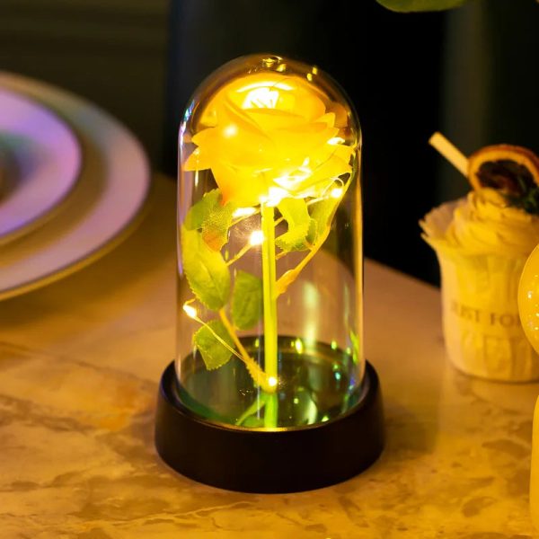 LED Eternal Rose in Glass Dome – Romantic Gift for Home
