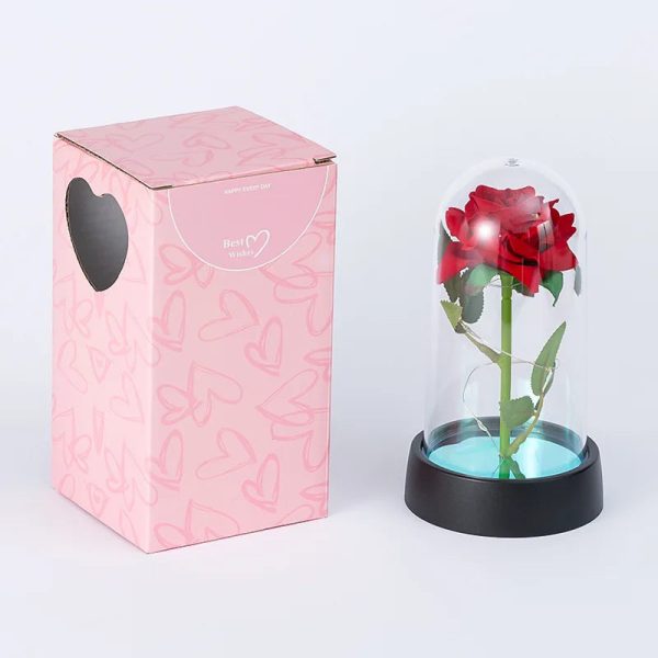 LED Eternal Rose in Glass Dome – Romantic Gift for Home