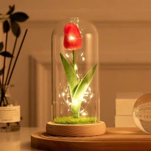 Led Glass Rose Tulip Ornament
