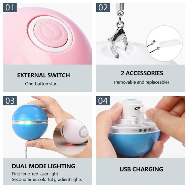 LED Laser Rolling Ball Interactive Electronic Cat Toy