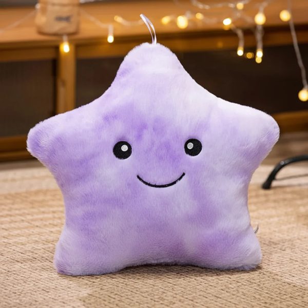 LED Light Star Plush Toy Soft Stuffed Star Pillow for Kids
