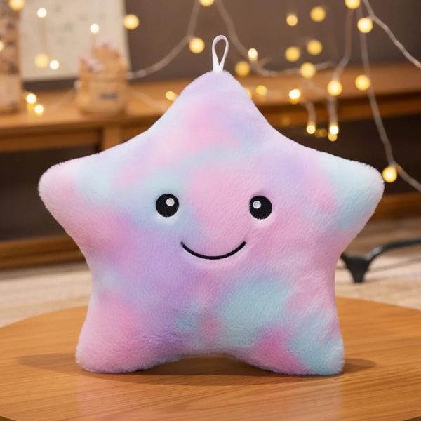 LED Light Star Plush Toy Soft Stuffed Star Pillow for Kids