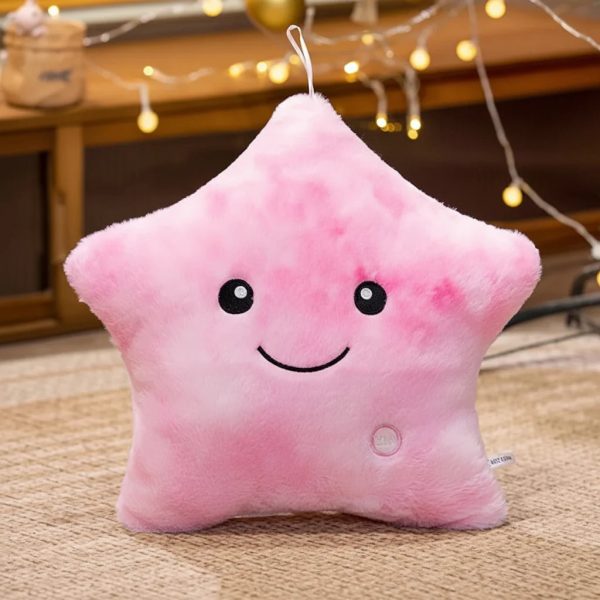 LED Light Star Plush Toy Soft Stuffed Star Pillow for Kids