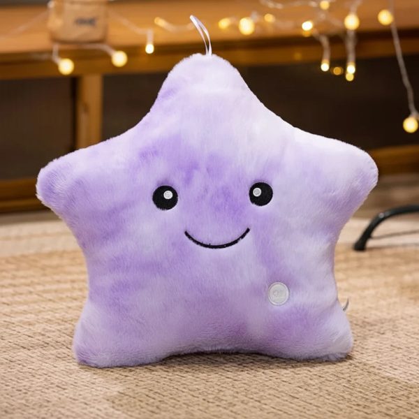 LED Star Plush Toy Soft Stuffed Star Pillow for Kids and Home Decor