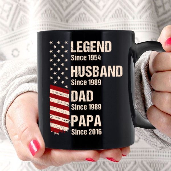 Legend Husband Dad Grandpa Est. Nation Flag Personalized Mug