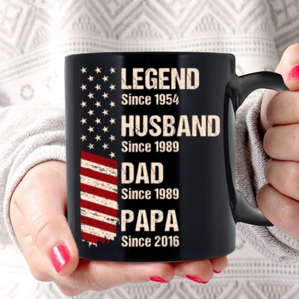 Legend Husband Dad Grandpa Est. Nation Flag Personalized Mug
