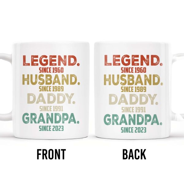 Legend Husband Daddy Grandpa Tribute Mug - Personalized Custom Coffee Mug - DAD027_MG