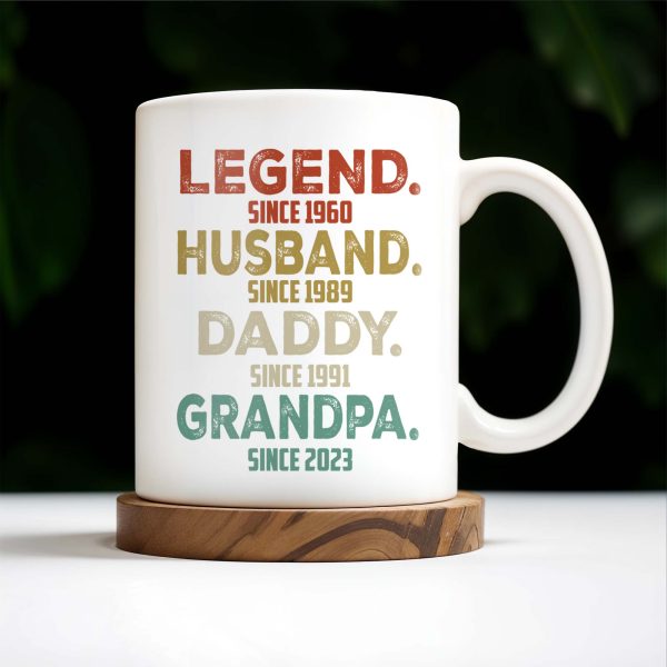 Legend Husband Daddy Grandpa Tribute Mug - Personalized Custom Coffee Mug - DAD027_MG