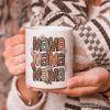 Leopard Mama Floral Mug, Retro Wildflowers Gift for Mothers