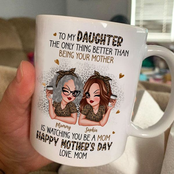 Leopard Pattern To My Daughter From Mom Happy Mother's Day Personalized Mug, Gift For Daughter