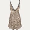 Leopard Print V-Neck Slip Mini Dress